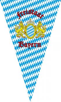 Wimpel mit Print - Freistaat Bayern - 07744 blau-weiß Gr. ca. 90cm x 150cm