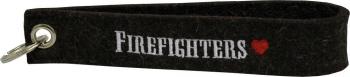 Filz-Schlüsselanhänger mit Stick Firefighters Gr. ca. 17x3cm 14050 schwarz