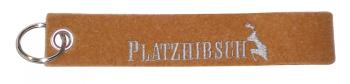 Filz-Schlüsselanhänger mit Stick Platzhirsch Gr. ca. 19x3cm 14003 orange