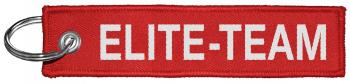 Stoff-Schlüsselanhänger mit Einstickung - Elite Team - Gr. ca. 125x30mm - 14124 rot