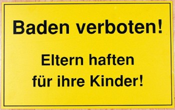 Warnschild - Baden verboten - 308653 - Gr. ca. 40 x 25 cm
