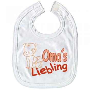 Baby-Lätzchen mit Druckmotiv -Omas Liebling - 08402 weiß