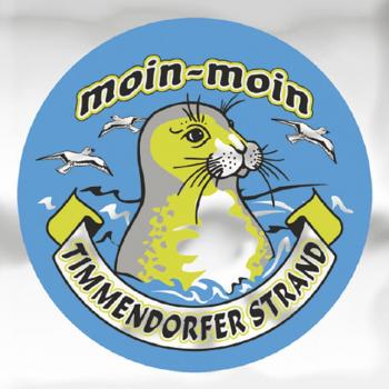 Auto-Aufkleber Stick Applikation Emblem Aufkleber rund mit Spiegelfolie "moin-moin TIMMENDORFER STRAND" NEU Gr. ca. 7.5cm (301496)