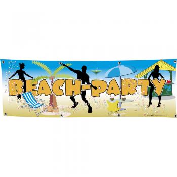 Banner Werbebanner - Beach Party - 3x1m - Spannband für Ihren Werbeauftritt / Bedruckt mit Ihrem Motiv -309801