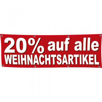 Banner Werbebanner - 20 % auf alle Weihnachsartikel - 3x1m - Spannband - 309930