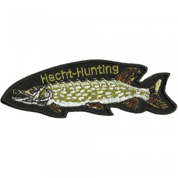 Aufnäher - Fisch Hecht Hunting - 04548 - Gr. ca. 13cm x 4cm