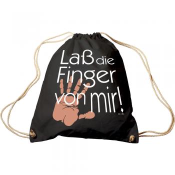 Trend-Bag mit Aufdruck - Laß die Finger von mir -  65002 - Turnbeutel Sporttasche Rucksack