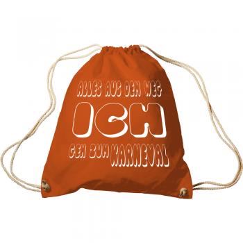 Trend-Bag Turnbeutel Sporttasche Rucksack mit Print - Alles aus dem Weg ich geh zum Karneval - TB65172