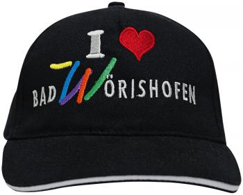 Baseballcap mit Einstickung - I love Bad Wörishofen - 68548 schwarz