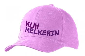 Baseballcap mit Einstickung - Kuhmelkerin - 69743 rosa
