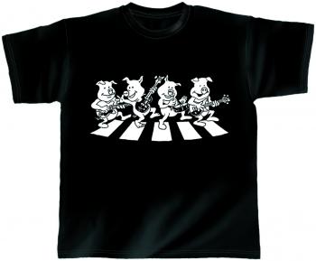T-Shirt unisex mit Print - Zebra Pigs - von ROCK YOU MUSIC SHIRTS - 10402 schwarz - Gr. S - XXL