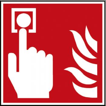 Hinweis- Schild - Brandschutzkennzeichen - Brandmelder - BGV A8, DIN 4844 und Arbeitsstättenverordnung 200 x 200 mm - K1585/92