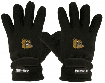 Handschuhe Fleece mit Einstickung Bulldogge braun 31523 schwarz