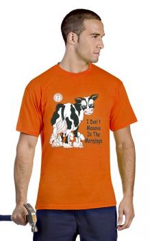 T Shirt mit Print - I Don´t Mooove in the Mornings - TW136 rot - Gr. S-2XL