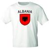T-Shirt mit Print Fahne Flagge Wappen Albanien 76308 weiß Gr.S-3XL