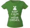 Girly-Shirt mit Print - Keep calm and wear Dirndl - 12915 - versch. Farben zur Wahl - Gr. XS-XXL