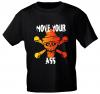 T-Shirt unisex mit Print - Move your Ass - von ROCK YOU MUSIC SHIRTS - 10404 schwarz - Gr. S - XXL