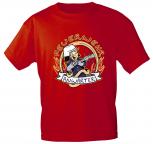 Kinder T-Shirt mit Print - Feuerwehr Anwärter - 06909 rot - Gr. 86/92