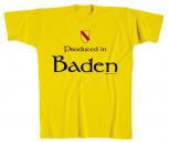 T-Shirt unisex mit Aufdruck - BADEN - 09902 gelb - Gr. S-XXL