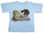 Kinder T-Shirt mit Print - Lämmchen und Kätzchen - 08202 - hellblau - Gr. 74-128