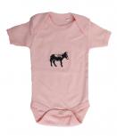 Babystrampler mit Einstickung – Esel – 08332 rosa - Gr. ca. 0-24 Monate