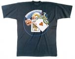 T-Shirt unisex mit Print - Poker - 09277 dunkelblau - Gr. S