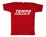 T-Shirt unisex mit Print - Temposünder - 09326 rot - Gr. S