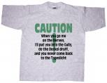 T-Shirt mit Print - Caution... - 09481 grau - Gr. S-XXL