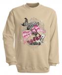 Sweatshirt mit Print - Country Music - S10247 - versch. farben zur Wahl - Gr. beige / S