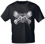 T-Shirt mit Print - Rock´n Roll Gitarre - 10248 schwarz Gr. S-3XL