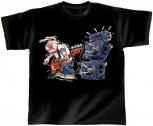 T-Shirt unisex mit Print - Bass Pig - von ROCK YOU MUSIC SHIRTS - 10412 schwarz - Gr. S