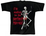 T-Shirt mit Print - I am waiting for the perfect Partner - 10461 schwarz - Gr. S-XXL