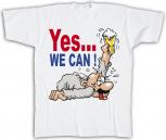T-Shirt mit Print - Yes we can - 10510 weiß - Gr. S-XXL