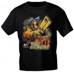 T-Shirt mit Print - Feuerwehr - 10589 - versch. Farben zur Wahl - Gr. schwarz / S