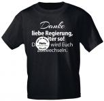T-Shirt mit Print - Danke Liebe Regierung !...auswechseln - 10823 schwarz Gr. S-3XL