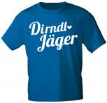 T-Shirt unisex mit Aufdruck - Dirndl-Jäger - 10911 blau - Gr. S