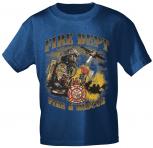 T-Shirt mit Print - Feuerwehr - 10588 - versch. Farben zur Wahl - Gr. S-2XL Navy / XL