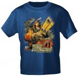 T-Shirt mit Print - Feuerwehr - 10589 - versch. Farben zur Wahl - Gr. Navy / L