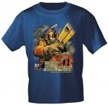 T-Shirt mit Print - Feuerwehr - 10589 - versch. Farben zur Wahl - Gr. Navy / XL