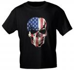 T-SHIRT Print Totenkopf Skull USA Fahne Flagge 12121 schwarz Gr. S-3XL