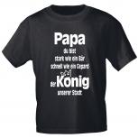 T-Shirt mit Print - Papa stark wie ein Bär..Gepard..König 12180 schwarz Gr. S-3XL