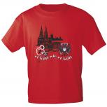 T-Shirt mit Print Kölner Dom et kütt wie et kütt - 12656 rot Gr. XL-2XL