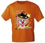 T-SHIRT unisex mit Print Karneval Fasching - Clown gefrühstückt ? - 12695 orange - Gr. S-2XL