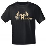 T-Shirt mit Print - HERR DER RINDER - 12942 schwarz - Gr. S