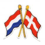 Aufnäher Länderflaggen Niederlande + Dänemark Gr. ca. 8,5 x 8 cm  20570