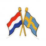 Aufnäher Länderflaggen Niederlande + Schweden Gr. ca. 8,5 x 8 cm  20572