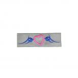 Aufnäher Patches Emblem rosa Herz Gr. ca. 11 x 3,5cm 20689