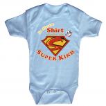 Babystrampler mit Print – Superkind - 08307 hellblau – Gr. 0-6 Monate