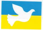 PVC Aufkleber 9,5 x 7 cm Sticker Solidarität Ukraine mit Friedenstaube 303227
