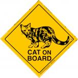 Schild mit Saugnäpfen - CAT ON BOARD - Gr. ca. 15 x 15 cm - 309118